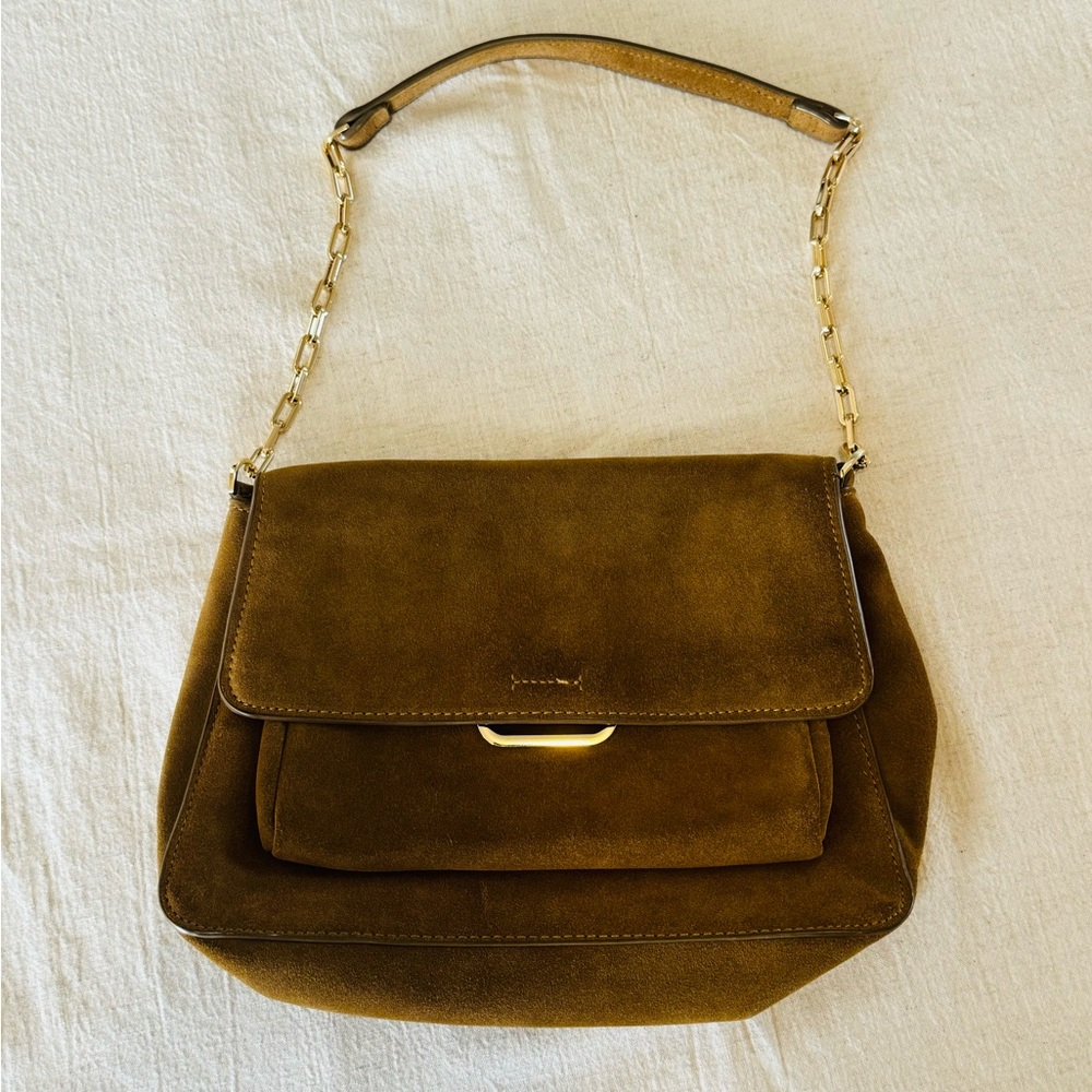 Mango Elegant Brown(ish) Suede Shoulder Bag